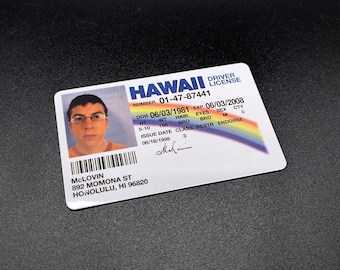 SUPERBAD - McLovin Hawaii Prop Replica Fake ID Card from Movie - Most Accurate Available!