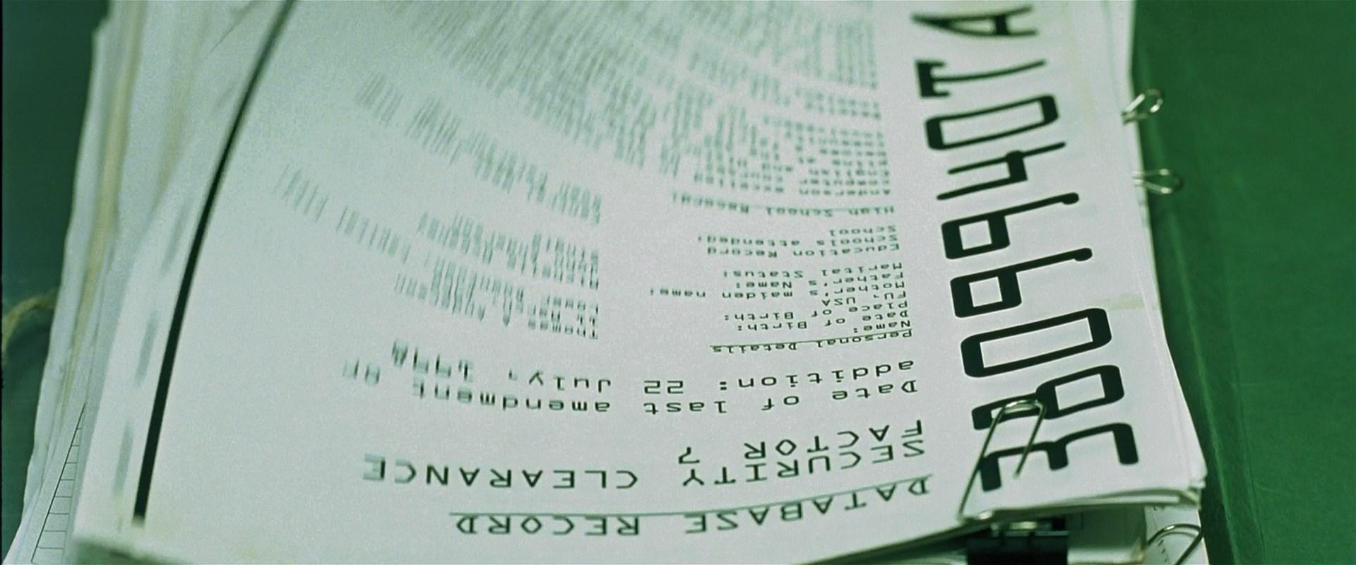 THE MATRIX (1999) - Neo's Data Record File Dossier & Employee ID Badge ...