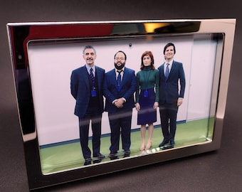 SEVERANCE Framed! Team Photo - Mark, Irving, Dylan, Helly - Real Metal & Glass - Highly Accurate Matched Prop Replica