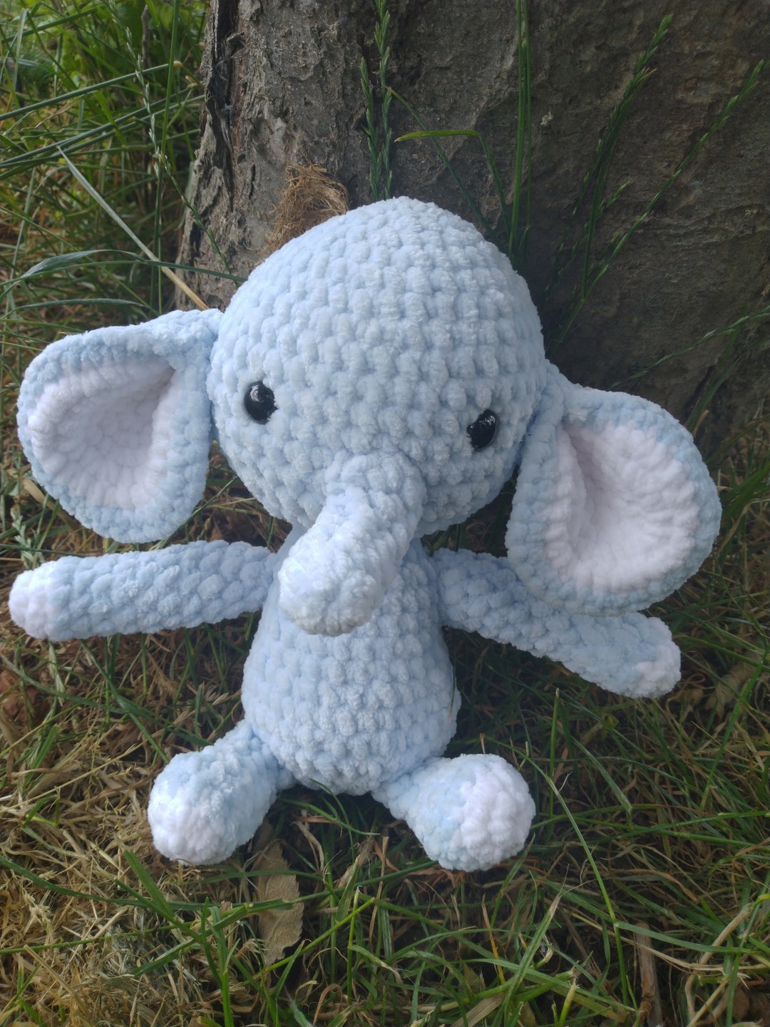 Luigi Boy Bubble Crochet Elephant, Blue Dot