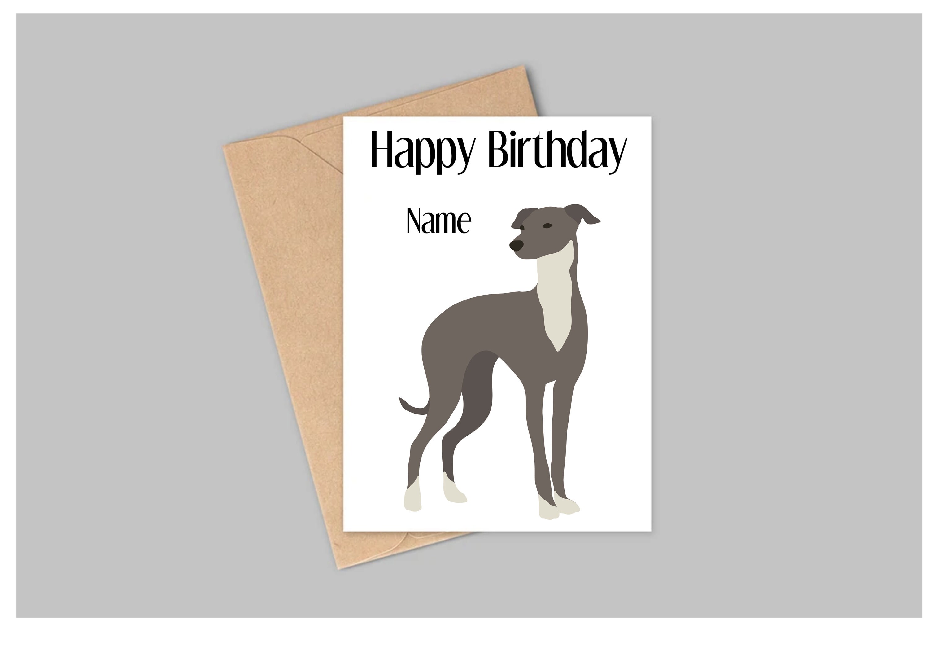 Whippet Birthday Card Dog Birthday Card Personalised Etsy