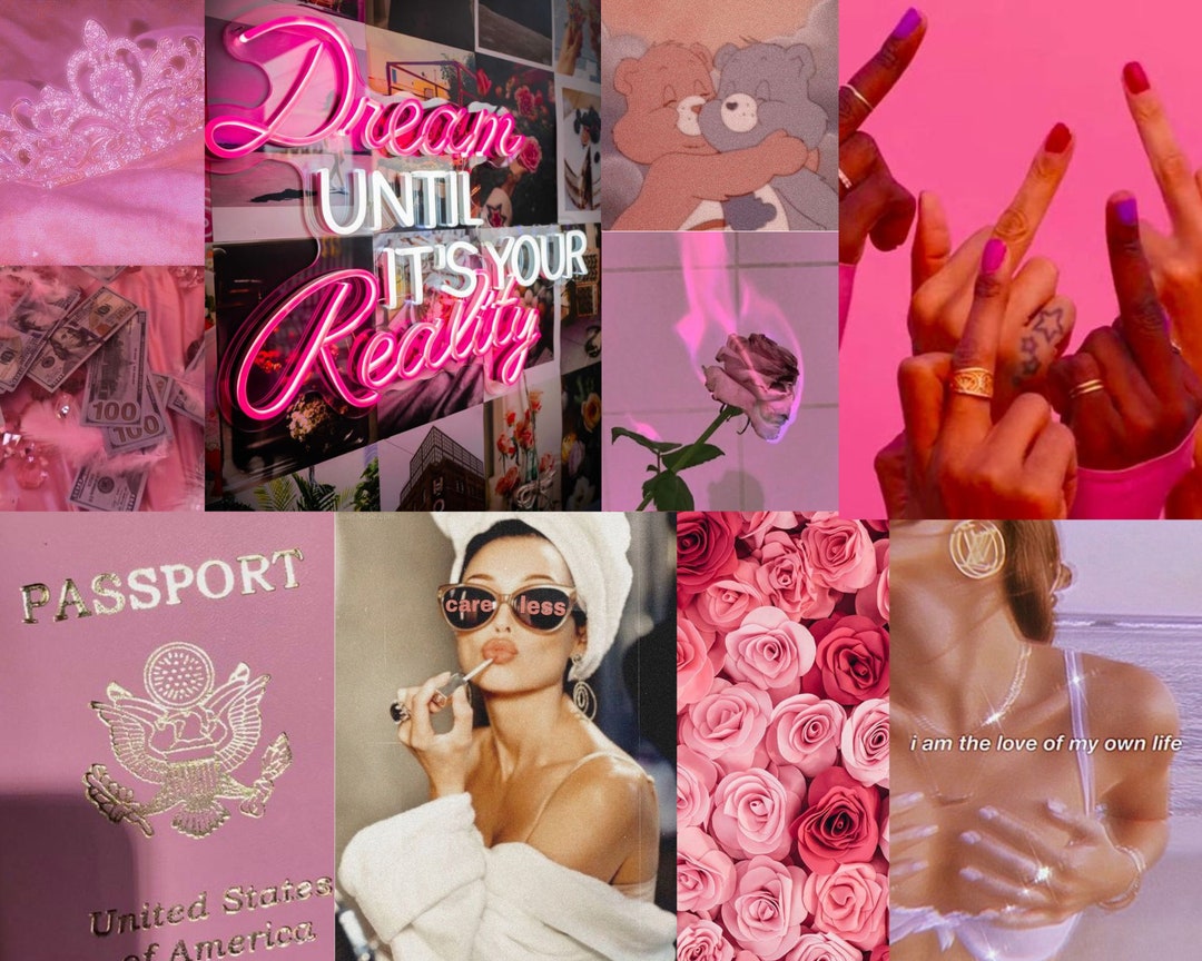 Aesthetic Pre-made Vision Board pink Princess - Etsy