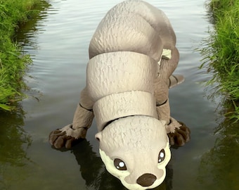 Lontra de rio fofa brinquedo sensorial fidget animal articulado lontra de estimação impressa em 3D