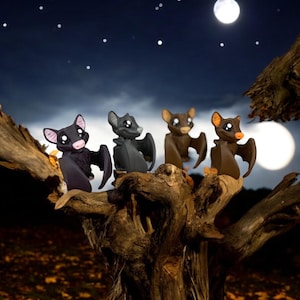 Mini Fruit Bats cute fidget toys 3d printed spooky Halloween decor