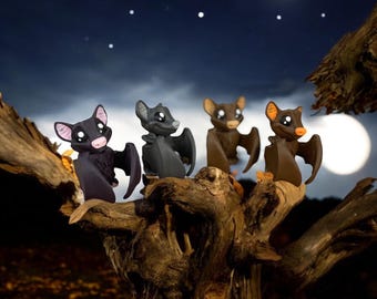 Mini Fruit Bats cute fidget toys 3d printed spooky Halloween decor