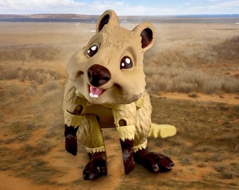Articulated Quokaa fidget toy 3D printed posable marsupial