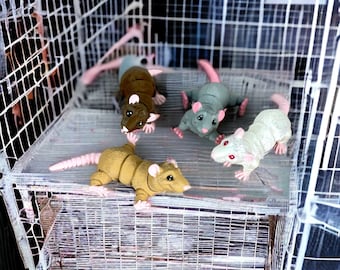 Cute Rat Rodent fidget toy posable 3D printed pet Rat articulated lifelike flexi toy