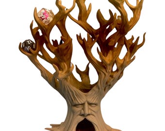 Great Legend Tree Dice Holder & Dice Tower – 3D Printed Fantasy RPG Accessory – Holds 21 Dice (22mm) or Large Dice (25mm) TTRPG accessory