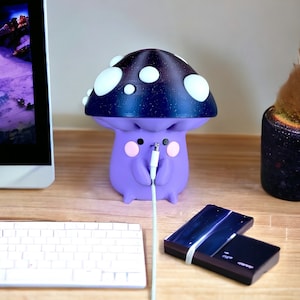 かわいいキノコケーブルホルダー、USBケーブル電話アクセサリーデスクケーブルオーガナイザー充電器ホルダー