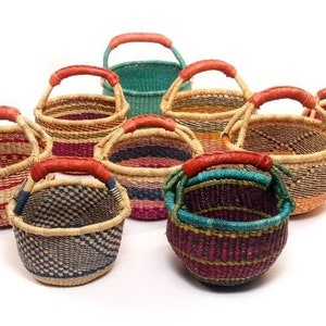 Mini Round Yarn Market Shopping Ghana Basket - Assorted / Colors Vary 1 Each