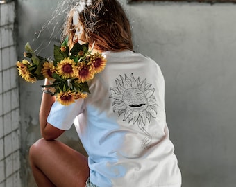 CAMISETA GIRASOL - 100% Algodón Orgánico - Pintura ecológica