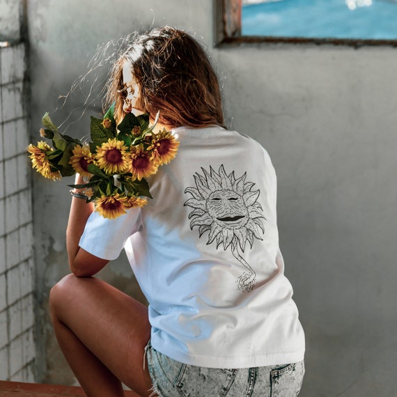 T-SHIRT SUNFLOWER - 100% Algodão Orgânico - Tinta ecológica