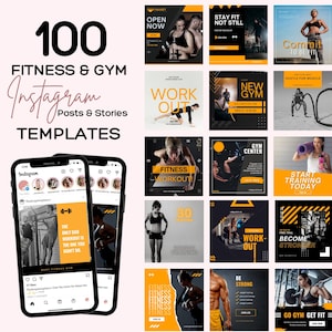 Fitness Instagram-berichten en verhaalsjablonen. Persoonlijke trainer Instagram-postsjablonen. Sjablonen voor trainingsposts. Fitness-sjablonen