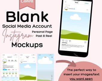 Social Media Mock Up Templates. Instagram mockups. Instagram Page Canva Design. Social media mockup, Social post mockup. Canva template