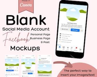 Facebook Mockup Templates | Canva Profile & Post Designs | Social Media Manager Mockups (Digital Download)