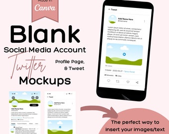 X Twitter-mockup-sjablonen | Canva-profiel- en tweetontwerpen | Mockups voor sociale media-managers (digitale download)