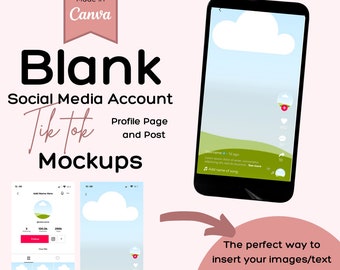 TikTok Mockup Templates | Canva Profile & Post Designs | Social Media Manager Mockups (Digital Download)