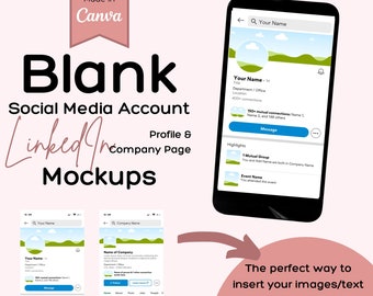 LinkedIn-mockup-sjablonen | Canva-profiel- en bedrijfspagina-ontwerpen | Mockups voor sociale media-managers (digitale download)