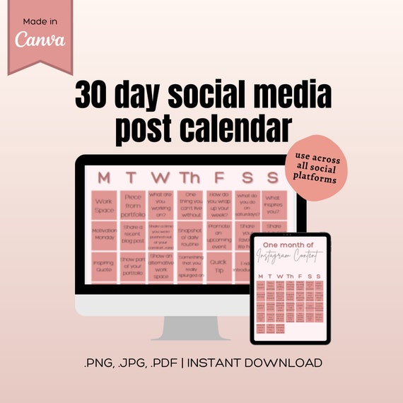30 Instagram Post Ideas. Instagram Content Calendar Template. Social Media Content Ideas. Instagram Post Ideas. Social Media Planner. - Etsy