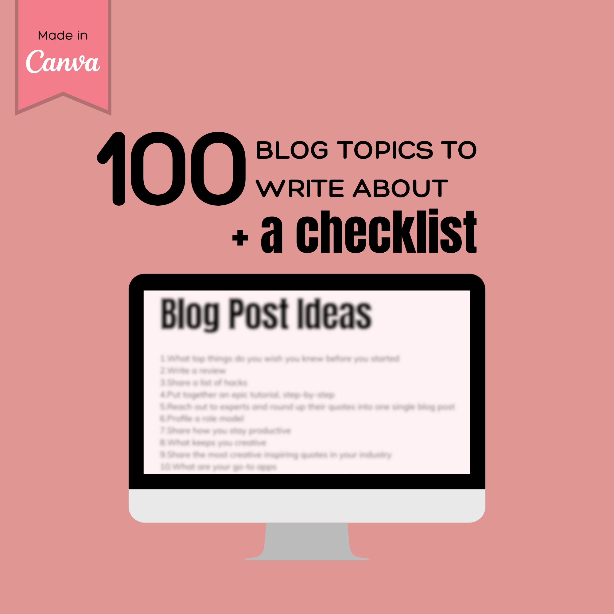 100 Blog Ideas to Write About With a Blog Checklist. Blogging Topics ...