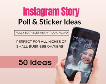 Ideeën voor polls in Instagram Stories | 50 engagement prompts | Facebook- en Instagram-contentgids (digitale download)