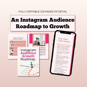 Instagram Growth Roadmap. Social Media Workbook. Social Media Content Digital Planner Worksheet Templates. Social Media Content Calendar.
