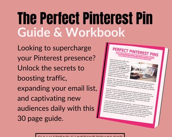 Handleiding voor het ontwerpen van Pinterest-pins | Werkboek voor het maken van pins in Canva | Verhoog uw verkeer en e-mailabonnees (digitale download)