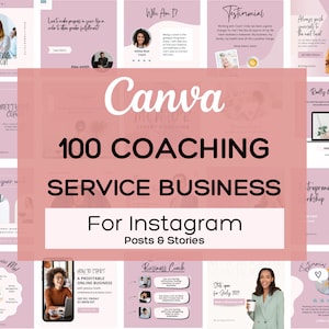 Coaching Instagram Post & Story Templates, Canva Template, Life Coach Instagram Template, Coaching Business, Coach Instagram Post, Coaching