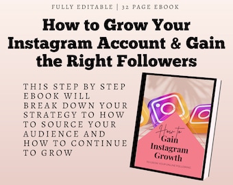 Instagram Growth Strategy Workbook: Social Media Planner (Digital Download)