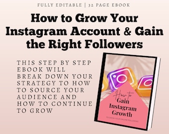 Instagram Growth Strategy. Social Media Workbook. How to gain followers on social media. How to grow your Instagram. Grow my Instagram