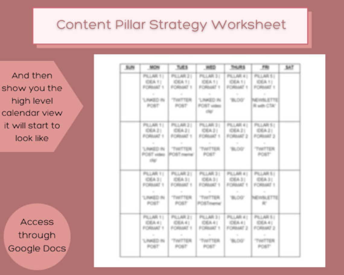Content Pillar Template Content Pillar Template