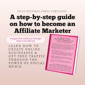 Affiliate Marketing Guide. Step By Step Affiliate Marketing. Passive Income Ebook. Make Money Online Workbook.