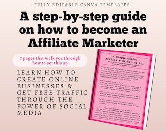 Handleiding voor affiliate marketing voor beginners | Stapsgewijs werkboek | E-book over passief inkomen (digitale download)