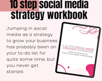 Handleiding voor socialmediastrategie voor kleine bedrijven | Werkboek voor contentplanning in 10 stappen | Canva-sjabloon (digitale download)