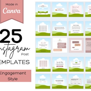 25 Instagram Post templates for Social Media platforms. Cute Instagram Post Templates. Girly social media Posts. Instagram post designs