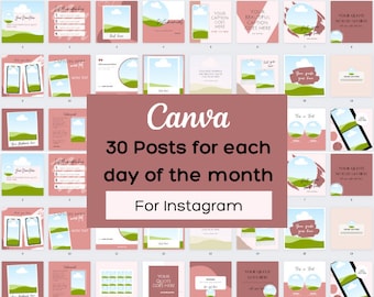Sjablonen voor Instagram-berichten en -stories | 60 bijpassende Canva-ontwerpen | Sociale media voor kleine bedrijven (digitale download)