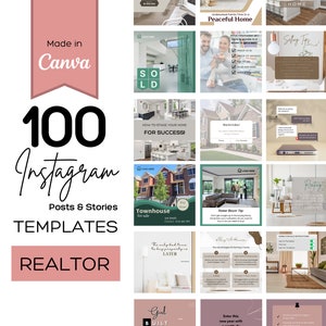 Real Estate Social Media Templates, Realtor Branding Post, Canva Marketing Templates, Realtor Instagram Bundle, Real Estate Facebook Kit