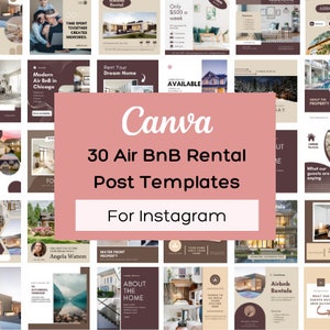 The Ultimate Airbnb Hosting Social Media Bundle Template made in Canva | Instagram Posts | Airbnb Instagram Feed posts. Canva Templates.