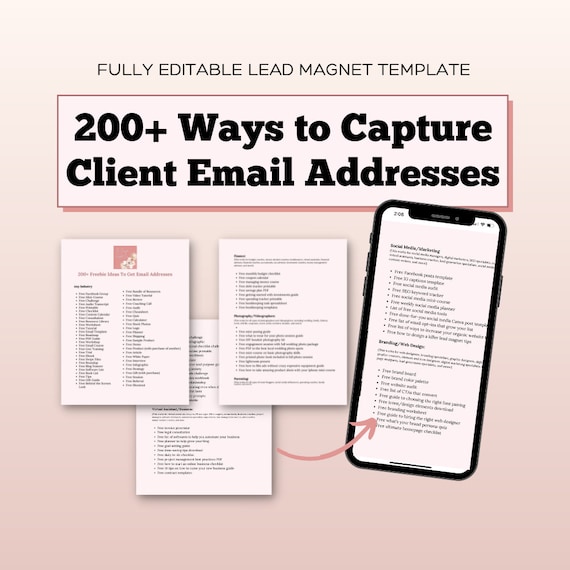 Email List Building Ideas | 200+ Lead Magnet Prompts | Grow Your Email List (Digital Download)