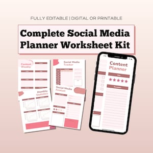 2025 Social Media Content Planner Worksheet Templates. Digital Planner. Social Media Content Calendar. Social Media Planner. Content Planner