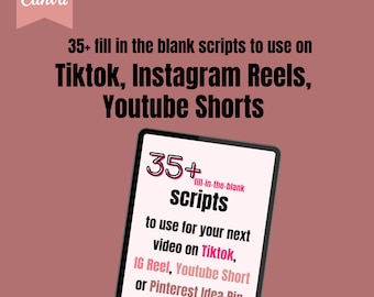 Scripts voor Instagram Reels en TikTok-video's | Meer dan 35 kant-en-klare scripts | Bundel met ideeën voor video-content (digitale download)