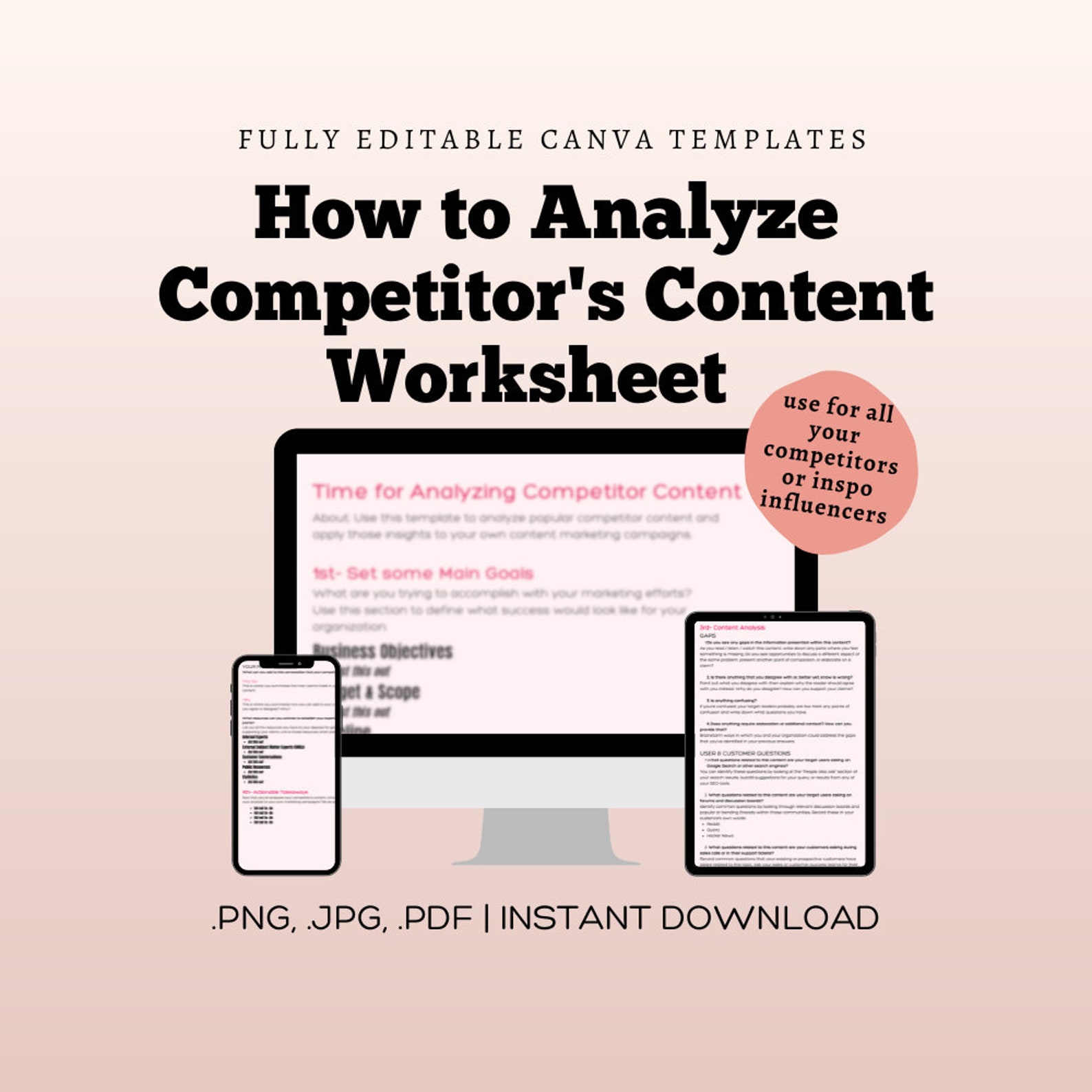 How to Analyze Competitor's Content Worksheet for Your Business ...