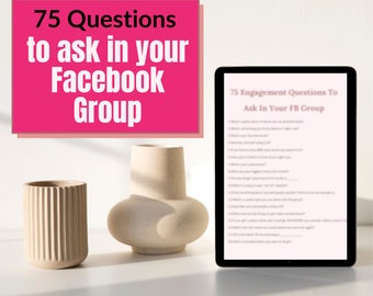 Vragen voor betrokkenheid in Facebook-groepen | 75 discussievragen | Marketingflyer voor communitymanagers (digitale download)