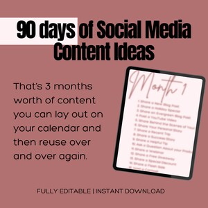90 Instagram Post Ideas. Instagram Content Calendar Template. Social Media content ideas. Instagram post ideas. Social Media Planner.