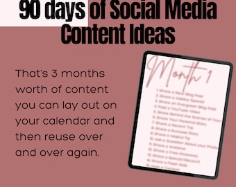 Bundel met Instagram-postideeën voor bedrijven | 90 kant-en-klare posts | Sjabloon voor een contentkalender (digitale download)