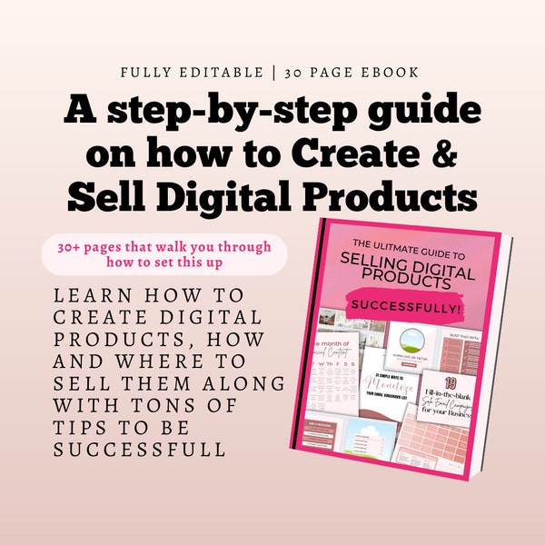 How to sell digital products eBook. Guide to sell digital products. Digital Product ebook. how to create digital products and sell them