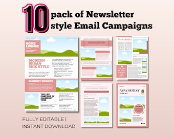 Szablony biuletynów e-mail, edytowalne projekty kampanii (do pobrania w wersji cyfrowej)