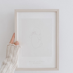 Minimalistisches Poster - willkommen kleines Wunder | Geschenk zur Geburt