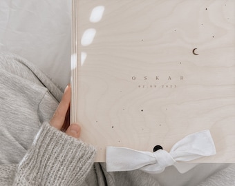 Erinnerungskiste personalisiert, Baby Geschenk Geburt, Erinnerungsbox Baby, Holzkiste personalisiert, Kinderzimmer organization