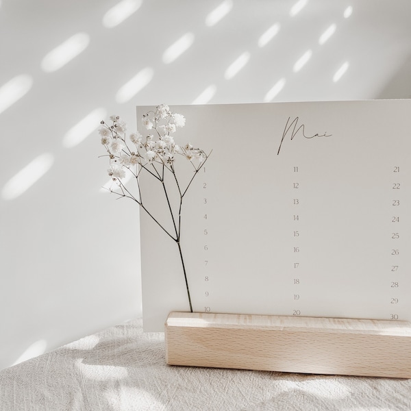 Geburtstagskalender mit Kartenständer aus Holz | minimalistisch | immerwährender Kalender | Geschenk |